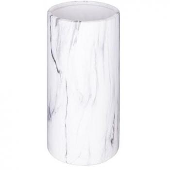 Décor Cylindrique : Vase Marbre – 20 cm – Blanc