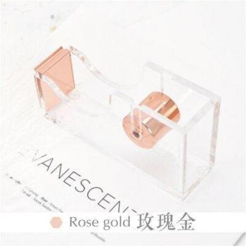 Marble Adhesive Tape Dispenser with Rose Gold Cutter
