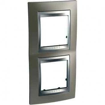 Schneider Unica Top Marco 2 Elementos Vertical Níquel Mate