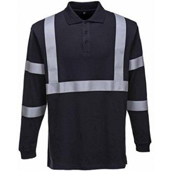Modaflame Men's Flame Resistant Long Sleeve Polo Shirt with Static Reducing Properties