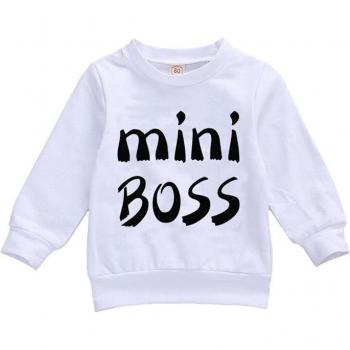 Sudadera de otoño para niño y niña con letras (0-24 meses)