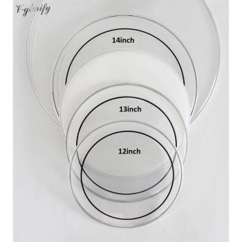 Transparent Double Drum Head with Controlled Sound 12-13-14 Inch