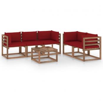 Suite de Muebles Outdoor 6x Rojo Carmesí