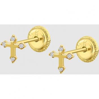 Pendientes de Oro 9K con Cruz Time Road HIN00185