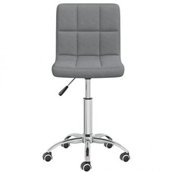 Chaise pivotante gris clair en tissu pour salle à manger vidaXL