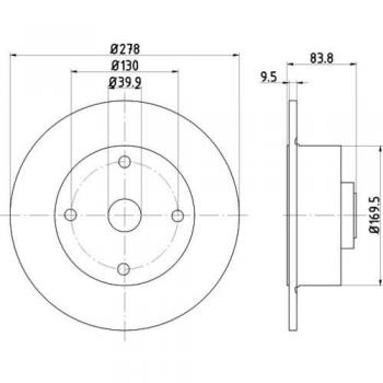 Disco freno HELLA 8DD 355 100-101