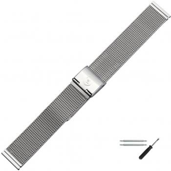 MARBURGER 18mm Uhrenarmband Edelstahl Silber