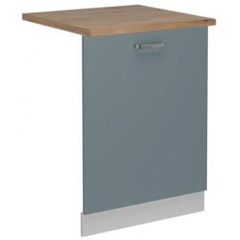 R-Line Tapa para Lavavajillas Gris Azulado 60 cm con Detalle en Roble