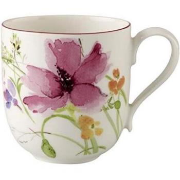 Villeroy & Boch Bicchiere Latte Macchiato Mariefleur Basic Porcellana Bianco Rosa Verde