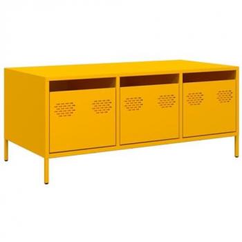 Vidaxl Mesa de centro acero laminado en frío amarillo 101,5x50x43,5 cm