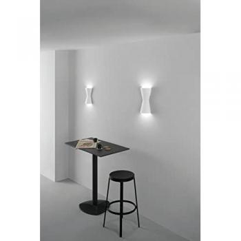 Applique Clepsydra in Gesso Bianco Verniciabile con Luce Biemissione 38x18x9 cm