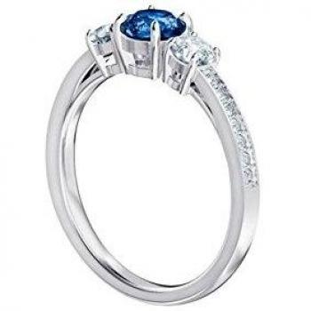 Swarovski Anello Blu Azzurro Trillium Rodio