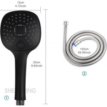 Shower Master 3 Modes Noir Économie d’Eau