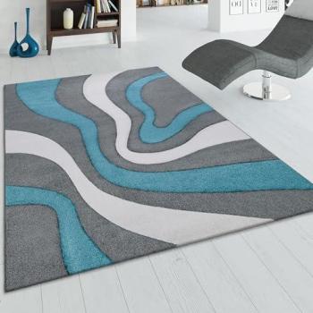 Paco Home Teppich »Diamond 760«, rechteckig, 18 mm Höhe, Kurzflor, 3D-Design, modernes Wellen Muster