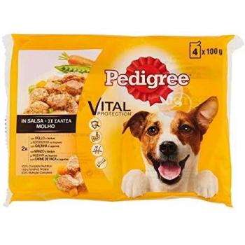 Pedigree Comida Húmeda Perros Multipack Sabor Pollo, Buey con Verduras en Salsa