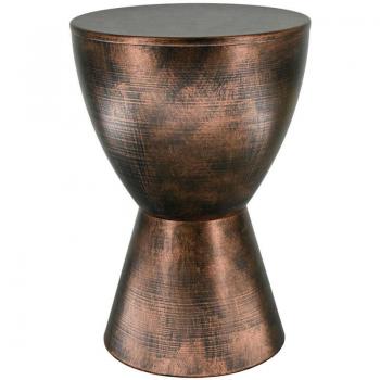 Tabouret Métallique Brun Cuivre Style Vintage 46cm