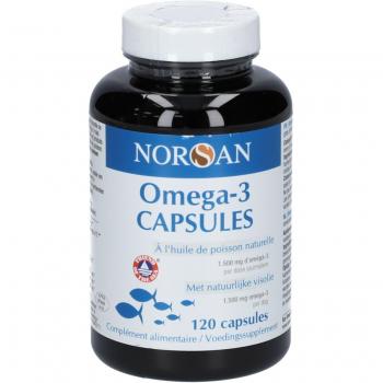 Omega‑3 Norsan Total 1500 mg, Huile de Poisson – 120 capsules