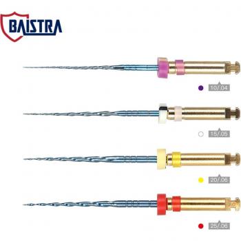 Limes rotatives NiTi 25mm, 4 pièces, pour moteur dentaire, tailles #10 #15 #20 #25