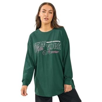 Women’s New York Fifth Avenue Green Long Sleeve Top, 16