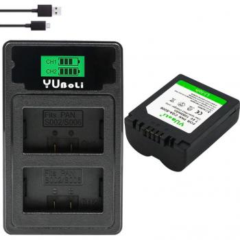 Dual USB Type C Charger for Panasonic DMC-FZ7 FZ8 FZ18 FZ28 FZ30 FZ35 FZ38 FZ50 with CGA-S006 Battery