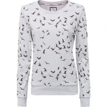 KANGA ROOS Langarm-Damen-Sweatshirt – Figurumspielender Schnitt, Rundhalsausschnitt, beige