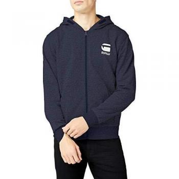 G-STAR RAW Doax Sudadera con Capucha y Cremallera, Azul, Talla Medium para Hombre