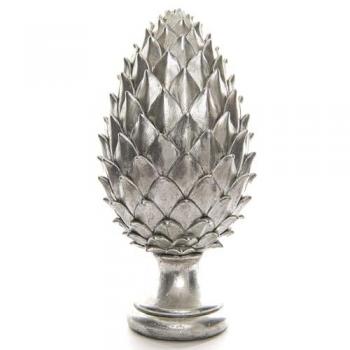 Tall Large Silver Pine Cone Finial, CERAMIC, Mixed