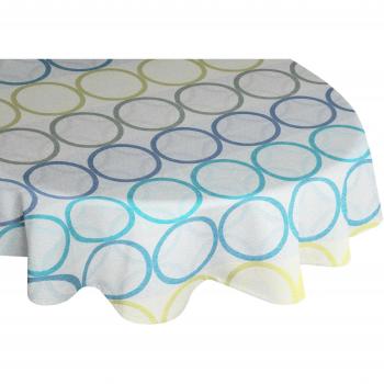 Tischdecke WIRTH ZIRBELLO 130 cm x 190 cm, oval, blau (blau, grün)