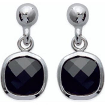 Rhodium-Plated Black Silver Earrings 'Linda'