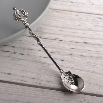 Cuchara de Té de Aleación con Motivo de Árbol de Coco