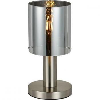 Lampada da Tavolo Fumè Italux Sardo Nichel Satinato