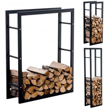 Bureau de rangement pour bûches Keri V3 – porte-métallique noir