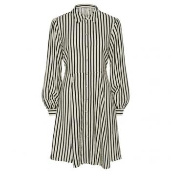 Yas Abito Camicia “YASKaya” Tono Beig' Light con Contrasto Nero, Maniche Lunghe 36