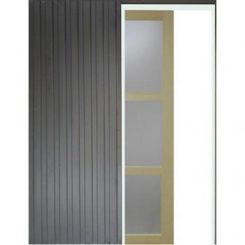 Ventana Corredera de Vidrio Esmerilado Ayous H204 x A73 + Bisagras y Revestimiento