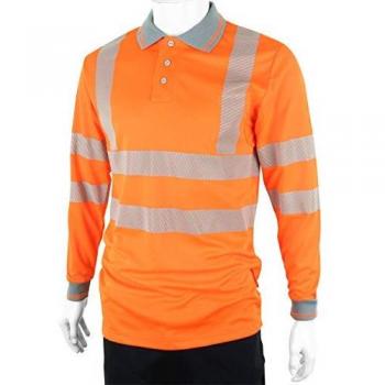 Orange Beeswift Long Sleeve High-Visibility Polo 3XL