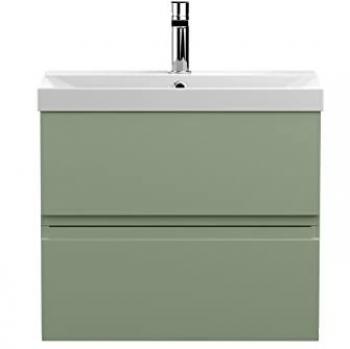 Hudson Reed Urban 610mm Wall Hung Single Vanity Unit Satin Green 550mm H X 610mm W X 395mm D