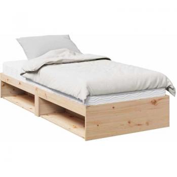 Sofá cama multifuncional 90x190 cm en pino macizo con colchón