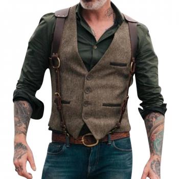 Chaqueta Hombre de Cuello V Hunter Casual Gris Oscuro M