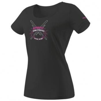 Camiseta de Manga Corta Dynafit Negra con Gráfico Blanco