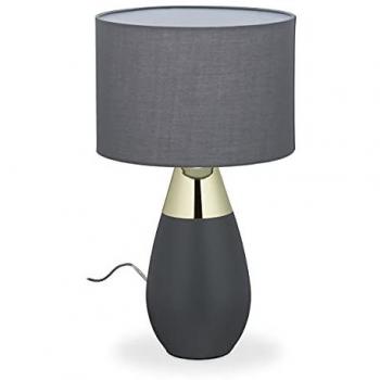 Relaxdays moderne Tischleuchte, Nachttischlampe mit Touch, E14