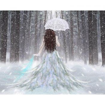 Kit di decorazione con diamanti Bellezza nella foresta innevata 20X30CM