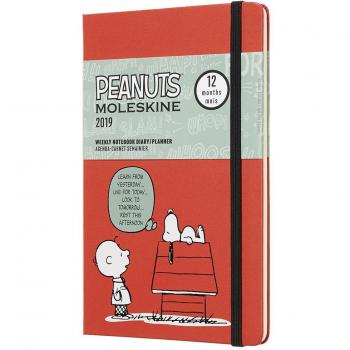 Moleskine 2019 Agenda Settimanale Peanuts 12 Mesi, con Spazio per Note, in Edizione Limitata, Large, Rosso