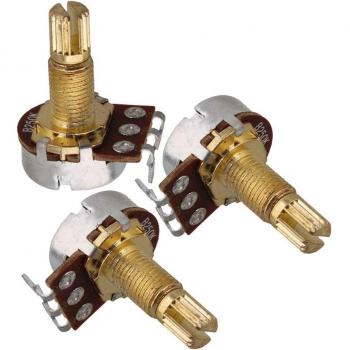 Mini Potenciómetro Volumen Dorado Guitarra – 5 Piezas (A250K, A500K, B250K, B500K)