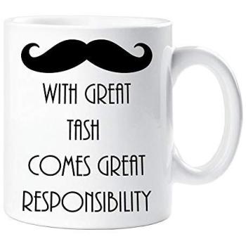 White Mighty Mustache Mug for Men