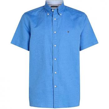 Regular Fit Freizeitshirt Tommy Hilfiger XXL – Blauer Leinenmix