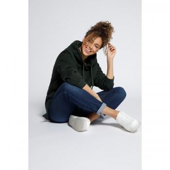 Felpa verde lunga con cappuccio e maniche lunghe, Donna, Taglia 60/62, Cotone/Poliestere