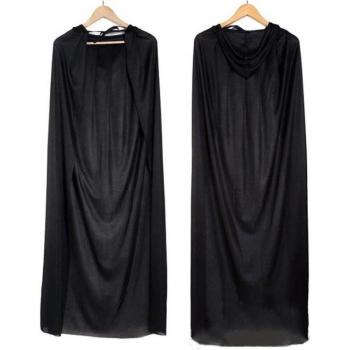Black Hooded Death Cloak for Halloween (135 cm)