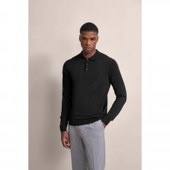 Bugatti Langarm-Poloshirt in moderner Optik