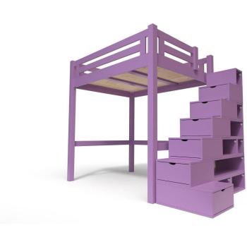 Lit Mezzanine en Bois avec Escalier Cube