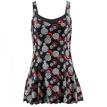 LASCANA Damen Badekleid mit modischen Kreisen und Shaping-Effekt, Größe 38, Cup D